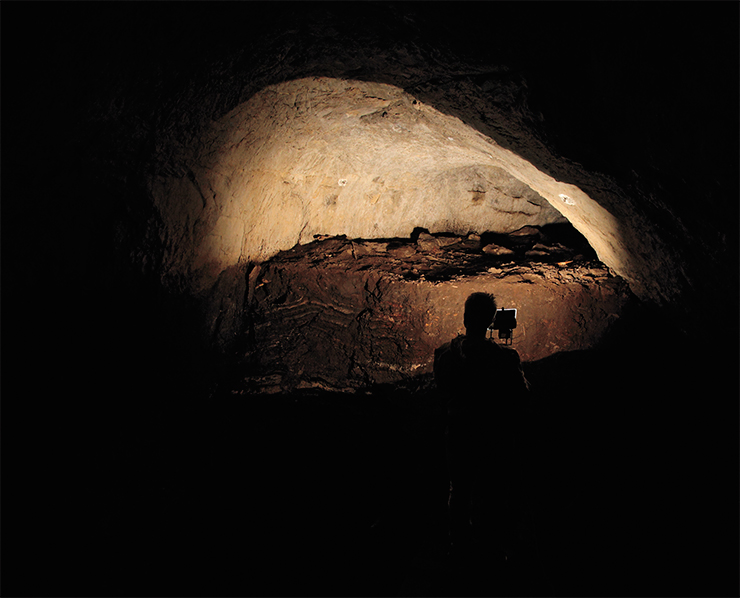 Diggings start in the South gallery, Denisova Cave. Photo by S. Zelensky