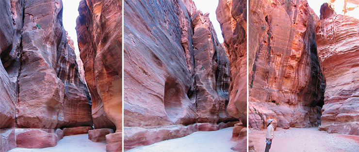 Road to Petra goes through the Siq gorge