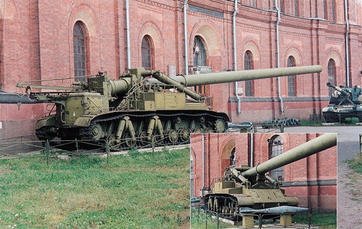 Артиллерийские самоходные установки для атомных снарядов, созданные в КБ И.И. Иванова, в Военно-историческом музее артиллерии, инженерных войск и войск связи МО РФ в Санкт-Петербурге