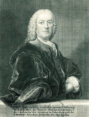 Жан Руссе де Мисси (Jean Rousset de Missy, 1686—1762). Гравюра Я. Хоубракена (1698—1780) с портрета Ж. Фурнье  (ок.1700—1765),1747 г. Из книги «Berkvens-Stevelinck Ch., Vercruysse J. Le Metier de journaliste au dix-huitieme siècle. Correspondance entre Prosper Marchand, Jean Rousset de Missy et Lambert Ignace Douxfils». Российская национальная библиотека