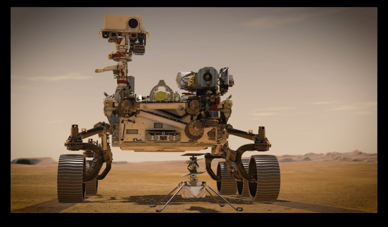 Марсоход Perseverance и вертолет Ingenuity – взгляд художника. © NASA/JPL-Caltech Марсоход Perseverance и вертолет Ingenuity – взгляд художника. © NASA/JPL-Caltech