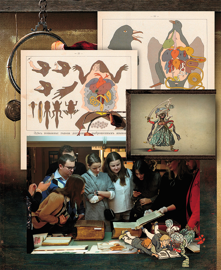 Books of the Living Work series, possessed even by the children of the last Russian emperor, Nicholas II. These books explained sophisticated questions of natural sciences such as botany, zoology, and geography through drawing, cutting, sculpting, and other creative activities. Above: pages from the book Living Work from Multicolored Paper by A. F. Andronov (Moscow, 1915)