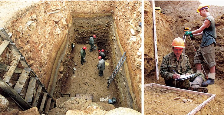 Karama at the depth of 800 thousand years. Archaeologists should record the exact position of stone tools in the cultural layer. Photo by S. Zelensky