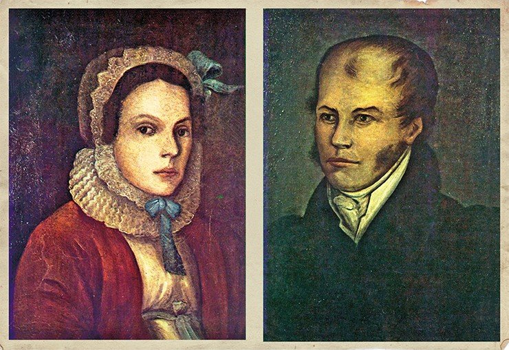 Родители Д. И. Менделеева Мария Дмитриевна Менделеева (1793—1850) и Иван Павлович Менделеев (1783—1847). Оба портрета выполнены маслом неизвестным художником первой пол. XIX в. Музей-архив Д. И. Менделеева СПбГУ