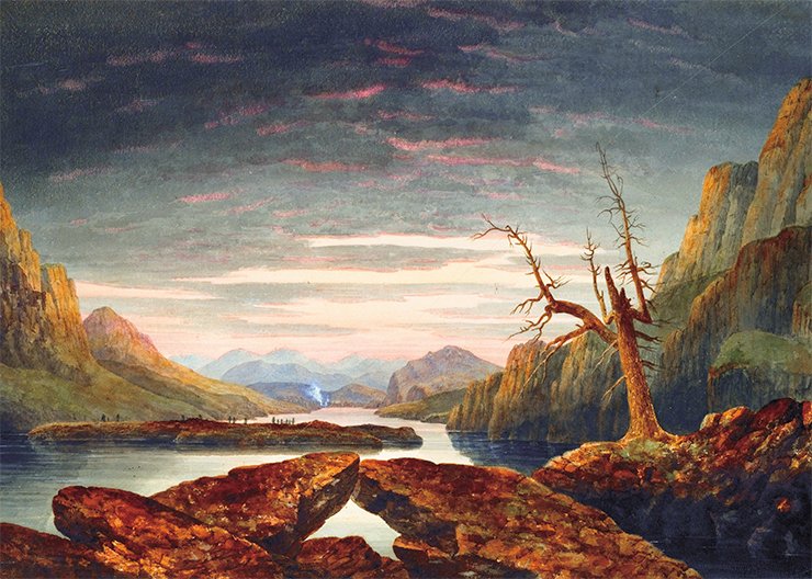 Lake Khar in the valley of the Jom-Bolok River, Sayan Mts., Mongolia T. W. Atkinson, 1852. Watercolor, paper, 40 × 58 cm. Courtesy of Sphinx Fine Art, London Lake Khar in the valley of the Jom-Bolok River, Sayan Mts., Mongolia T. W. Atkinson, 1852. Watercolor, paper, 40 × 58 cm. Courtesy of Sphinx Fine Art, London