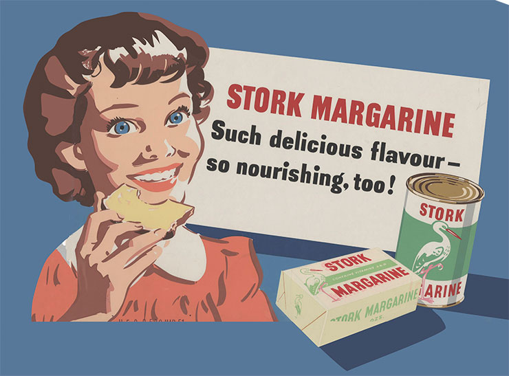 Реклама маргарина STORK («Аист»): «Такой восхитительный вкус и к тому же такой питательный» Реклама маргарина STORK («Аист»): «Такой восхитительный вкус и к тому же такой питательный»