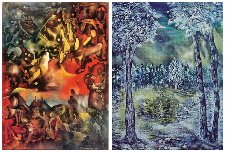 Голгофа (слева), 1981 г. Серебряный пейзаж, 1978 г.