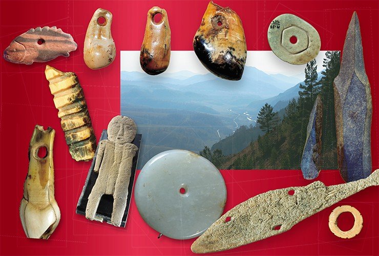 Палеолитические украшения (40–50 тыс. лет назад). Денисова пещера, Горный Алтай Палеолитические украшения (40–50 тыс. лет назад). Денисова пещера, Горный Алтай