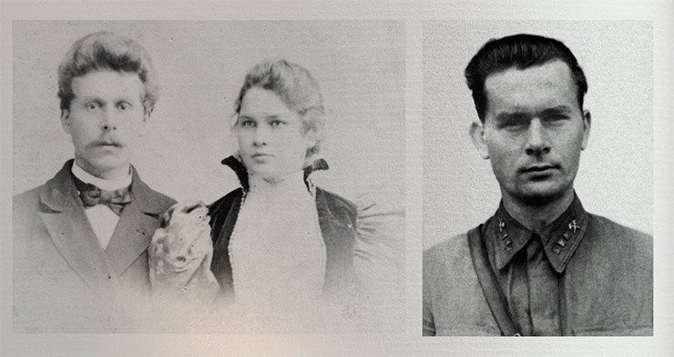 Родители – Константин Павлович и Евстолия Александровна Беляевы (слева). Д. К. Беляев на фронте Родители – Константин Павлович и Евстолия Александровна Беляевы (слева). Д. К. Беляев на фронте