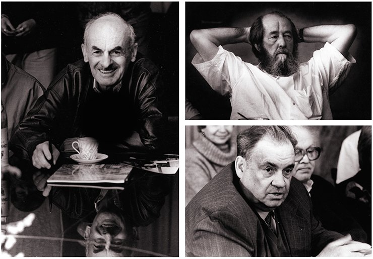 At the famous round table of the Institute of Nuclear Physics—the writer and poet Bulat Okudzhava. September 6, 1993 (left). The writer Alexander Solzhenitsyn at the Institute of Nuclear Physics. June 28, 1994 (upper right). The famous film director Eldar Ryazanov at the Institute of Nuclear Physics. December 12, 1994. SB RAS Photo Archive At the famous round table of the Institute of Nuclear Physics—the writer and poet Bulat Okudzhava. September 6, 1993 (left). The writer Alexander Solzhenitsyn at the Institute of Nuclear Physics. June 28, 1994 (upper right). The famous film director Eldar Ryazanov at the Institute of Nuclear Physics. December 12, 1994. SB RAS Photo Archive