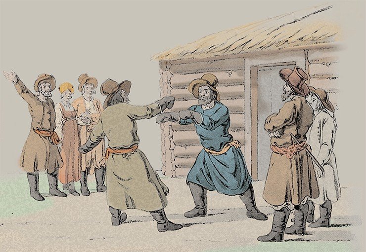 Кулачная борьба. Худ. Х.-Г. Гейслер, 1805 г.