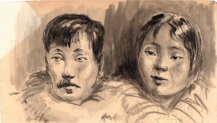 Колыма. Бумага, рисунок. Тушь. СПб филиал Архива РАН