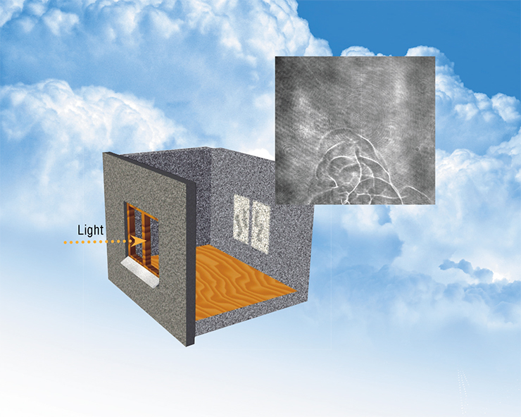 On a bright sunny day, one can see a shadow pattern on the wall opposite the window: an interesting phenomenon initiated by inhomogeneities of heated air On a bright sunny day, one can see a shadow pattern on the wall opposite the window: an interesting phenomenon initiated by inhomogeneities of heated air