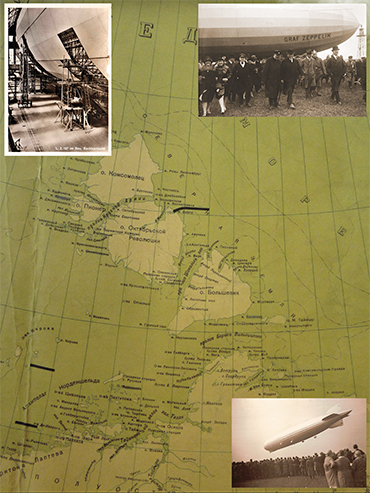 Fragment depicting the Severnaya Zemlya archipelago, explored and mapped by members of the 1930–1932 expedition led by Georgy A. Ushakov