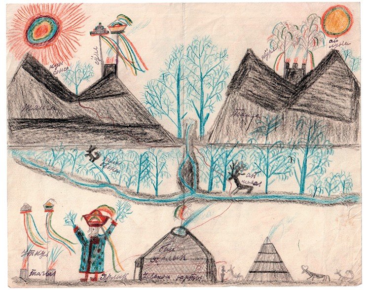 Рисунок Кондрата Танашева. Архив Музея антропологии и этнографии РАН (Санкт-Петербург)