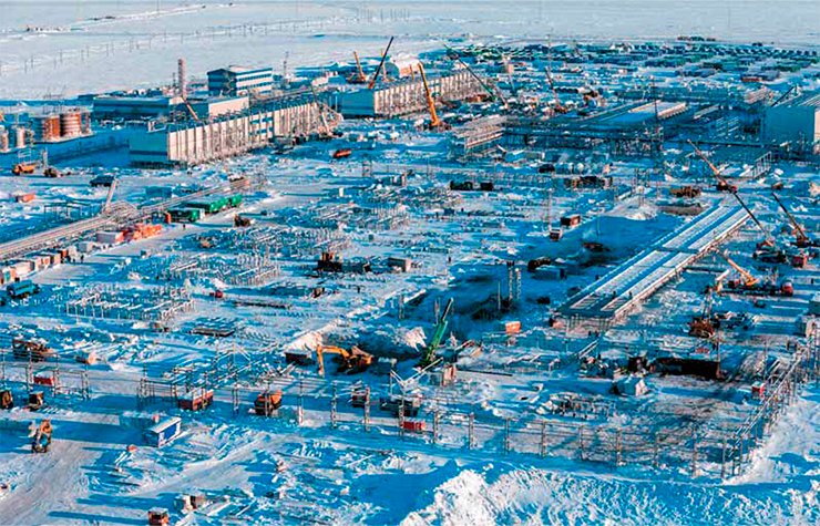 The giant Bovanenkovskoe oil and gas condensate field on the Yamal peninsula. © Gazprom, 2015
