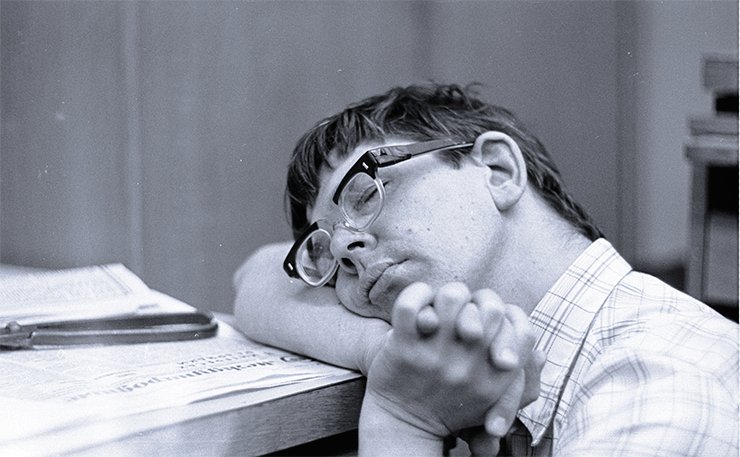 M. A. Grachev. Taking a break. 1978. Photo by G. Baram