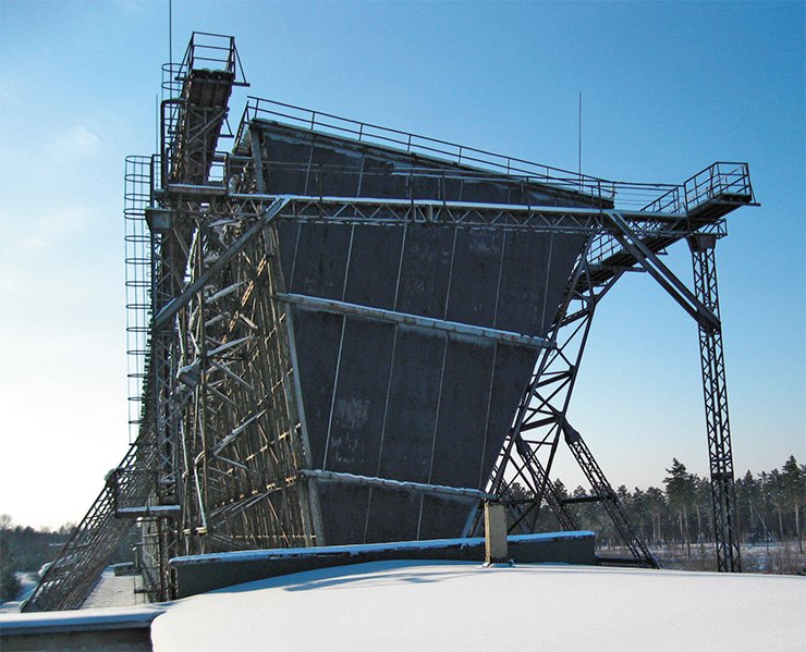 The antenna of the IS radar in Irkutsk is 240 m long, 12 m wide, and 20 m high The antenna of the IS radar in Irkutsk is 240 m long, 12 m wide, and 20 m high