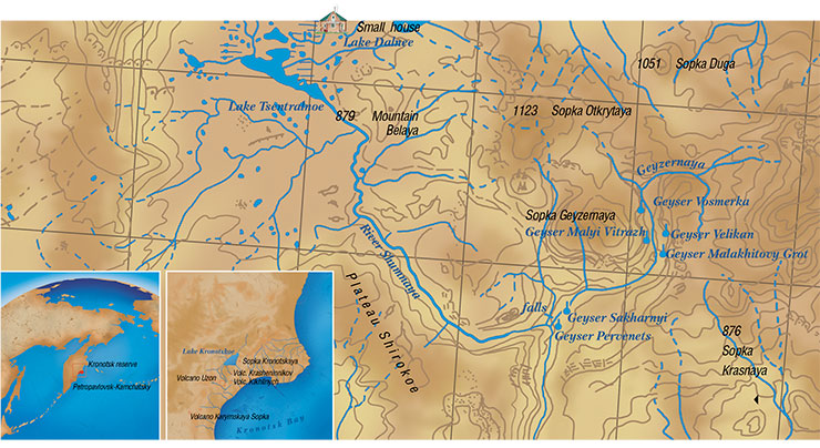 Maps of the Uzon caldera and Geyser Valley Maps of the Uzon caldera and Geyser Valley