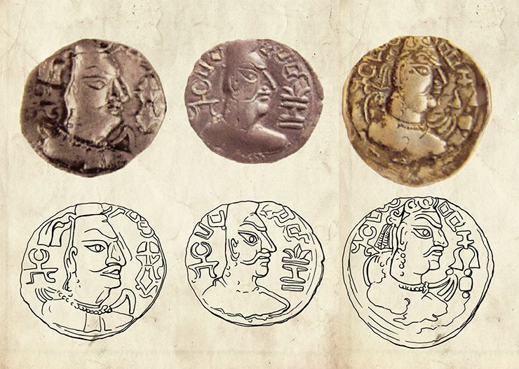 Coins of the Hephthalites (Mehama, ruler of the Huna-Alchon, 461–493 AD) and their drawings Coins of the Hephthalites (Mehama, ruler of the Huna-Alchon, 461–493 AD) and their drawings