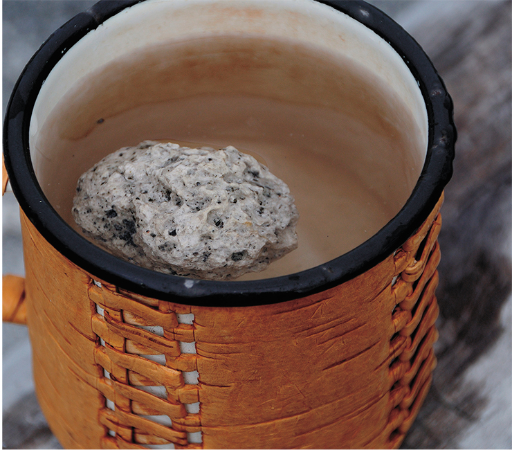 Stiffened foam (pumice) is very porous and can easily float in water