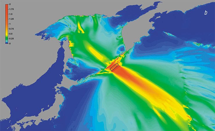 Modern numerical simulations of tsunamis enable fast scenario calculations for tsunamis in actual parts of the ocean