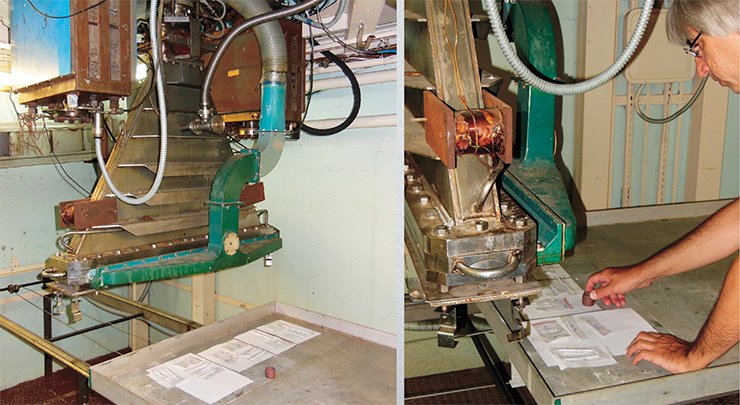 In order to increase mechanical performance and stiffness, the electrospun units for prostheses were exposed to high-energy electron beam radiation in an ILU-6 accelerator at the Laboratory of Industrial Accelerators, Budker Institute of Nuclear Physics, Siberian Branch, Russian Academy of Sciences. Photo by the courtesy of A. Lebedeva