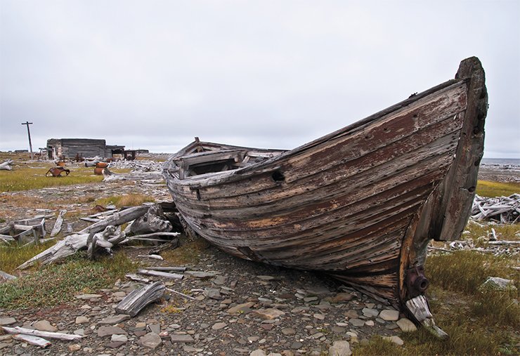 Cape Ystannakh-Khocho was inhabited ten years ago. The sea destroyed the village, but the area was not depopulated entirely. The team had scarcely arrived when a local resident appeared nearby