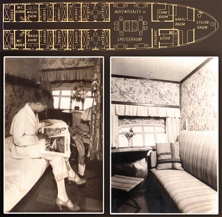 Layout and photo of the interior of the LZ127 airship gondola. http://www.airships.net