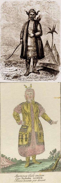 Якутская женщина. Георги И. Г. Описание всех обитающих в Российском государстве народов. СПб., 1799. Женщина- якутка. Рисунок второй половины XIX в. Народы России: Живописный альбом. СПб., 1880.