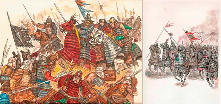 A Turkic heavy cavalry attack. A Xianbei heavy cavalry attack (5th century). Artistic historical reconstruction by L. Bobrov A Turkic heavy cavalry attack. A Xianbei heavy cavalry attack (5th century). Artistic historical reconstruction by L. Bobrov