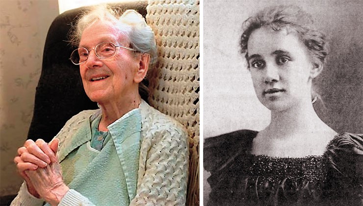 Американская домохозяйка Сара Де-Ремер Кнаусс прожила 119 лет 97 дней и умерла в 1999 г. Долголетие Сары можно считать наследственным: ее бабушка по отцовской линии дожила до 98 лет, а единственная дочь умерла в возрасте 101 года, пережив мать на шесть лет. Слева – Сара Кнаусс в возрасте 115 лет, справа – в возрасте 17 лет (1897 г.). Public Domain Американская домохозяйка Сара Де-Ремер Кнаусс прожила 119 лет 97 дней и умерла в 1999 г. Долголетие Сары можно считать наследственным: ее бабушка по отцовской линии дожила до 98 лет, а единственная дочь умерла в возрасте 101 года, пережив мать на шесть лет. Слева – Сара Кнаусс в возрасте 115 лет, справа – в возрасте 17 лет (1897 г.). Public Domain
