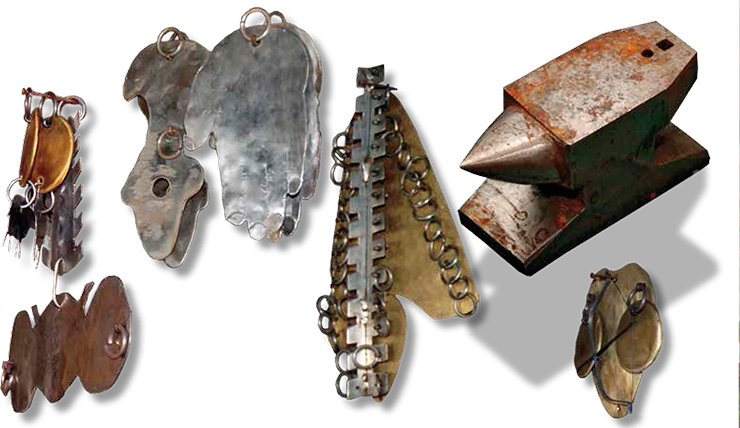Parts of the shaman’s ritual clothes that reconstruct a human skeleton: the backbone, sternum, tailbone, sacrum, collar-bones, palms, feet, hip bones, spoke bones, and protective mirrors Parts of the shaman’s ritual clothes that reconstruct a human skeleton: the backbone, sternum, tailbone, sacrum, collar-bones, palms, feet, hip bones, spoke bones, and protective mirrors