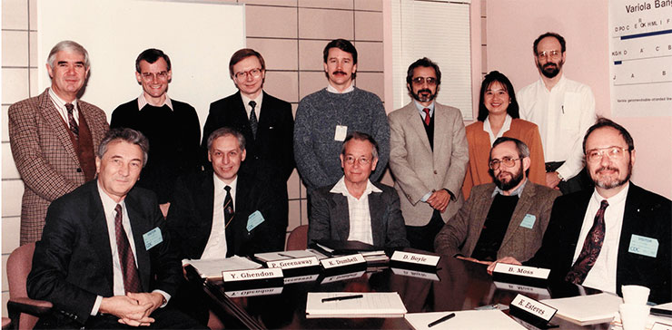Participants in the First Meeting of the WHO Technical Committee on the Analysis of Nucleotide Sequences of Variola Virus Genomes (the author is third from the left in the top row). December 11, 1992. CDC, Atlanta, USA. Photo from the author’s archive