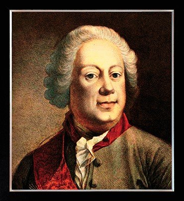 Портрет Иоганна Альбрехта фон Корфа (1697—1766), фотолитография гравюры Фр. Л. Брандта (1747—после 1829) с оригинала К. Г. Пило (1712/1713—1792). Гравюра после 1766 г. Частное собрание