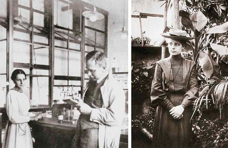 Отто Ган и Лиза Мейтнер в лаборатории (слева). 1913 г. Справа – Лиза Мейтнер. 1900 г. Public domain Отто Ган и Лиза Мейтнер в лаборатории (слева). 1913 г. Справа – Лиза Мейтнер. 1900 г. Public domain