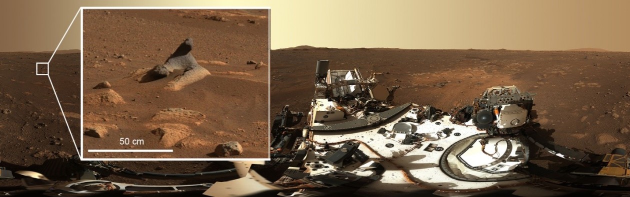 Одна из первых 360-градусных панорам, сделанных марсоходом Perseverance. © NASA/JPL-Caltech/MSSS/ASU Одна из первых 360-градусных панорам, сделанных марсоходом Perseverance. © NASA/JPL-Caltech/MSSS/ASU
