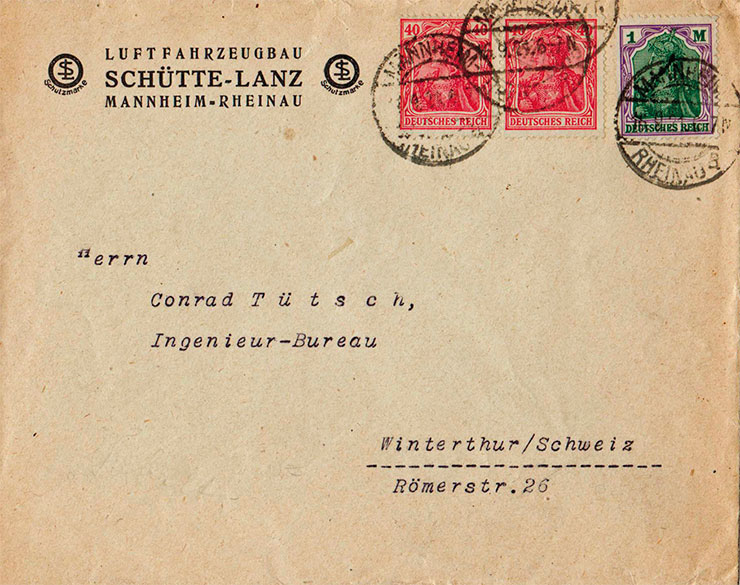 Official envelope of the Schütte–Lanz airship company, 1921. Source: http://www.rohrhof.eu