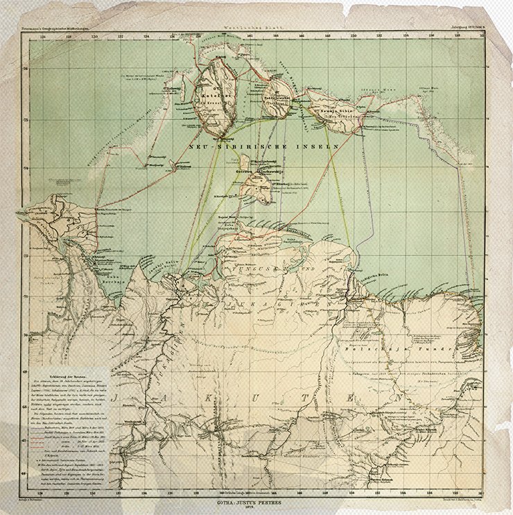 Map of the North of Siberia between the Lena River and the Bering Strait on two sheets / Bearb. und geseichnet B. Hassenstein. – 1: 3 000 000. – Gotha: J. Perthes, 1879. – Östliches Blatt (Tafel 10). Library of the Russian Academy of Sciences, St. Petersburg Map of the North of Siberia between the Lena River and the Bering Strait on two sheets / Bearb. und geseichnet B. Hassenstein. – 1: 3 000 000. – Gotha: J. Perthes, 1879. – Östliches Blatt (Tafel 10). Library of the Russian Academy of Sciences, St. Petersburg