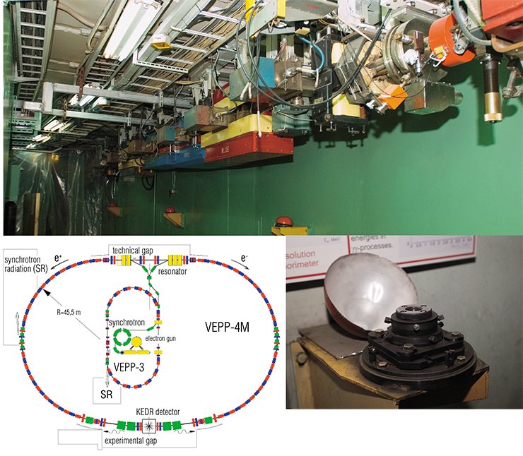 In the so-called accelerating channel. One can see focusing (red) and defocusing (blue) magnets around the vacuum chamber, in which beams of elementary particles move (top). One of the numerous beacons — geodetic stations — required to align the accelerator elements to within 100 microns (right) In the so-called accelerating channel. One can see focusing (red) and defocusing (blue) magnets around the vacuum chamber, in which beams of elementary particles move (top). One of the numerous beacons — geodetic stations — required to align the accelerator elements to within 100 microns (right)