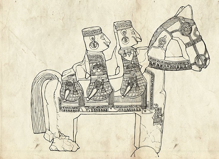 stone horsemen and their drawings. Drawn by Ye. Shumakova stone horsemen and their drawings. Drawn by Ye. Shumakova