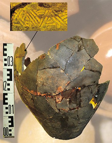 The contents of this clay pot from the 11th Noin-Ula Xiongnu mound contained the remains of millet 